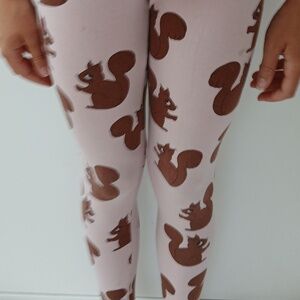 Mini Rodini Baby Pink Squirrel Leggings Size 8-9 years